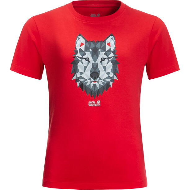 Jack Wolfskin Brand Wolf SS Shirt Kids, rood