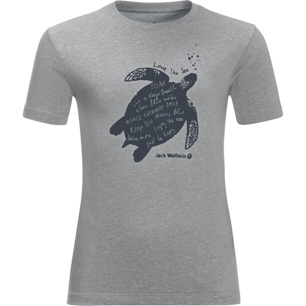Jack Wolfskin Ocean Turtle Kurzarmshirt Kinder grau