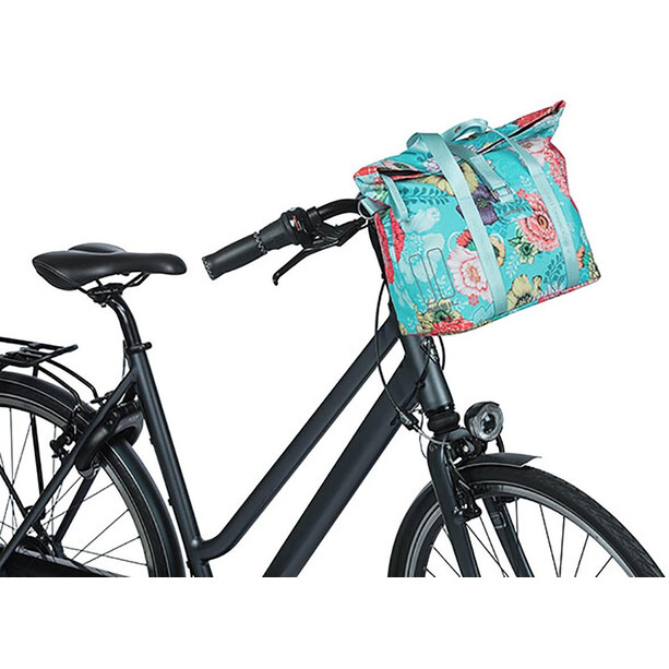 Basil Bloom Field Fahrrad-Handtasche 8-11l mit 2 Haken inkl. KF Platte blau/bunt