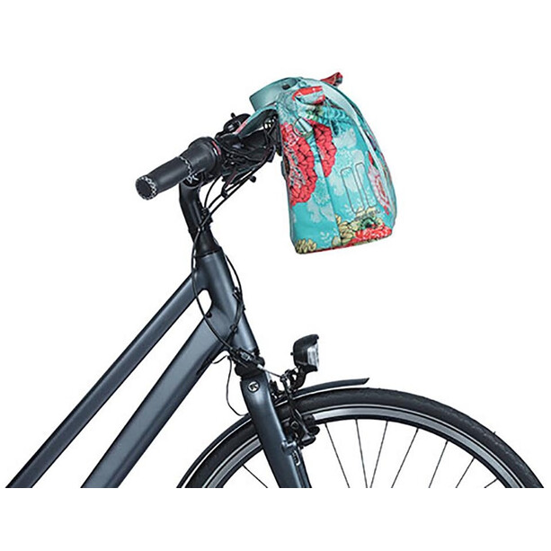 Basil Bloom Field Fahrrad-Handtasche 8-11l mit 2 Haken inkl. KF Platte blau/bunt