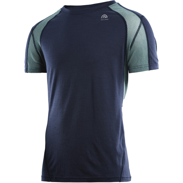 Aclima LightWool Sports Koszulka SS Mężczyźni, niebieski/turkusowy