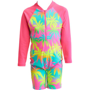 Funkita Go Jump Suit Eendelig badpak Meisjes, roze/bont