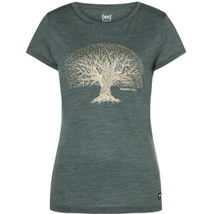 super.natural Yoga Tree T-Shirt Damen grau