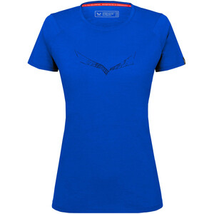 SALEWA Pure Eagle Sketch Alpine Merino T-shirt manches courtes Femme, bleu bleu