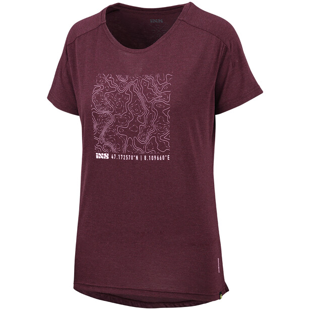 IXS Flow Contour T-shirt tech à manches courtes Femme, rouge