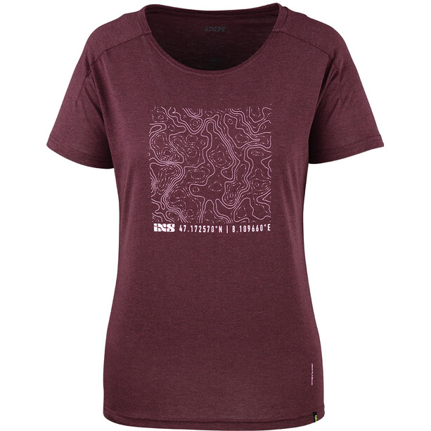 IXS Flow Contour T-shirt tech à manches courtes Femme, rouge