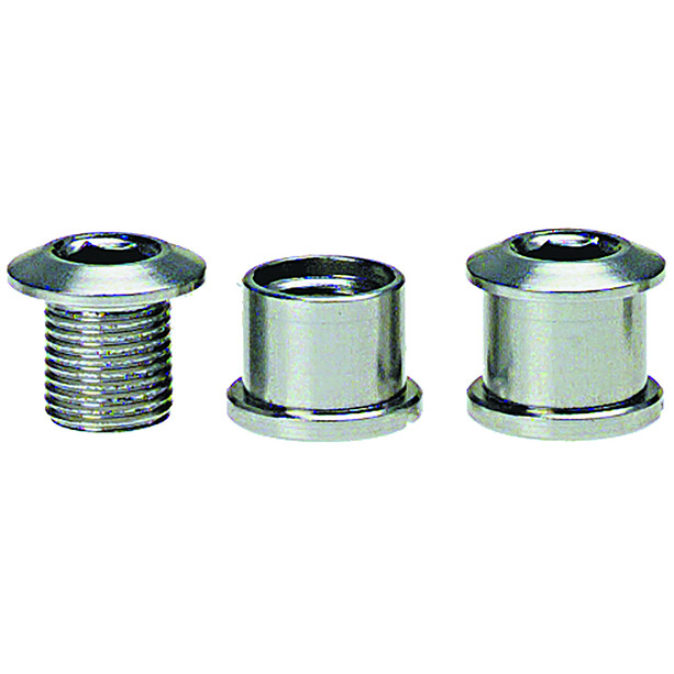 Problem Solvers Chainring Bolts/Nuts 8mm 2-speed CroMo 5 Pieces, srebrny