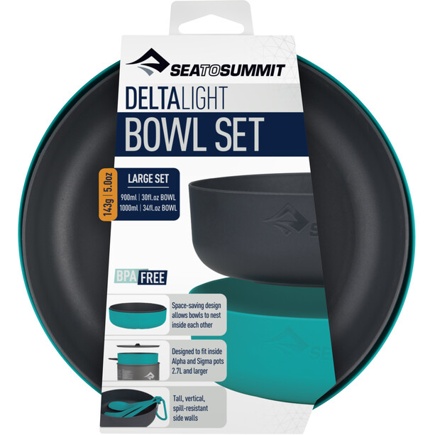 Sea to Summit DeltaLight Bowl Set Large pacific blue/charcoal