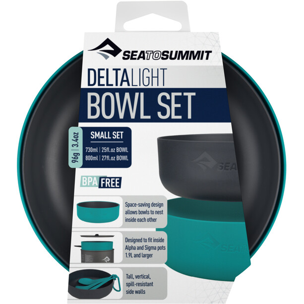 Sea to Summit DeltaLight Bowl Set Small pacific blue/charcoal