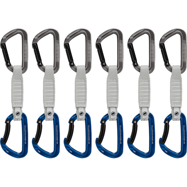 Mammut Workhorse Keylock Quickdraw Jatkot 12cm 6-setti, harmaa/sininen