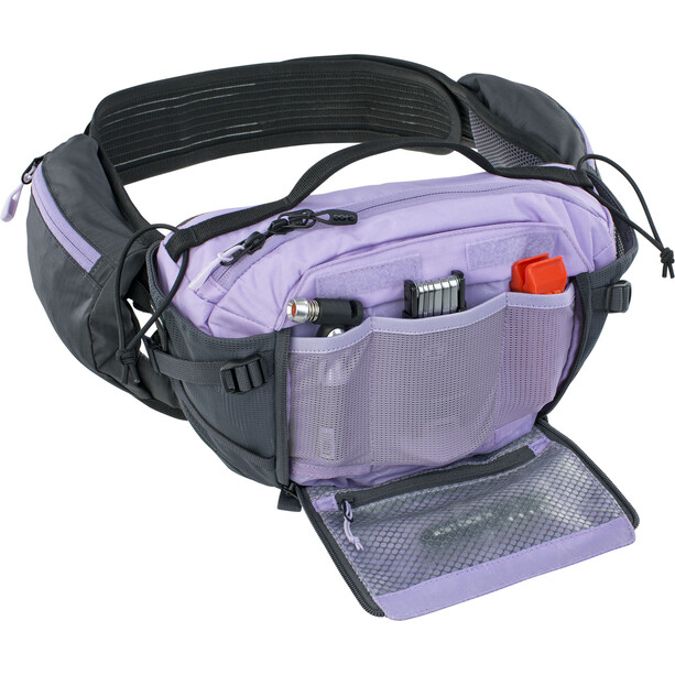 EVOC Hip Pack Pro 3l + Bolsa Hidratación 1,5l, violeta/gris