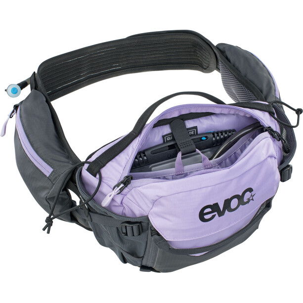 EVOC Hip Pack Pro 3l + Bolsa Hidratación 1,5l, violeta/gris