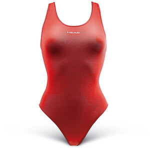 Head Solid Ultra High Leg Cut Swimsuit Women, rojo rojo