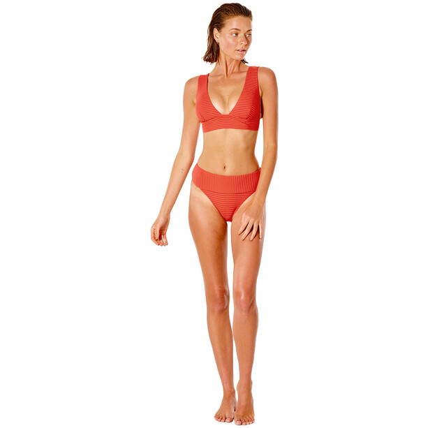 Rip Curl Premium Surf Deep V Bikini Top Dames, rood