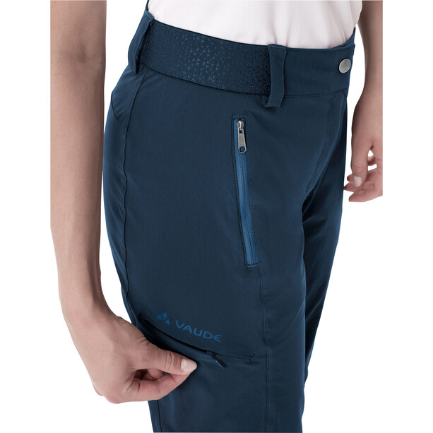 VAUDE Farley Stretch ZO II Pantalon T-Zip Femme, bleu