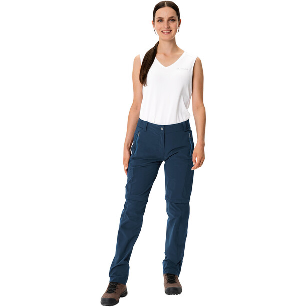 VAUDE Farley Stretch ZO II Spodnie T-Zip Kobiety, niebieski