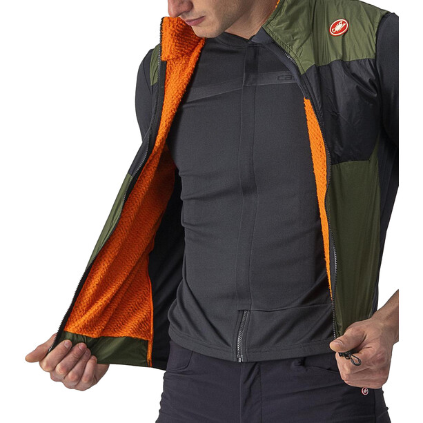 Castelli Unlimited Puffy Vest Men light military gray/dark gray-brilliant orange