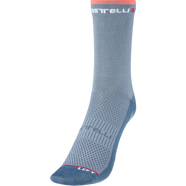 Castelli Rosso Corsa 11 Calcetines Mujer, gris/azul