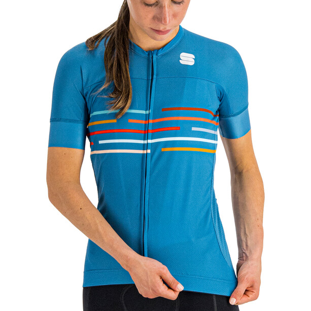 Sportful Vélodrome Jersey z krótkim rękawem Kobiety, niebieski