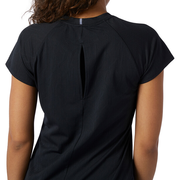 New Balance Q Speed Fuel Jacquard-Shirt mit kurzen Ärmeln Damen schwarz
