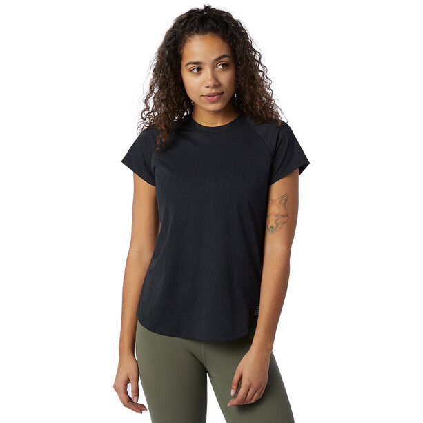 New Balance Q Speed Fuel Jacquard Shirt met Korte Mouwen Dames, zwart