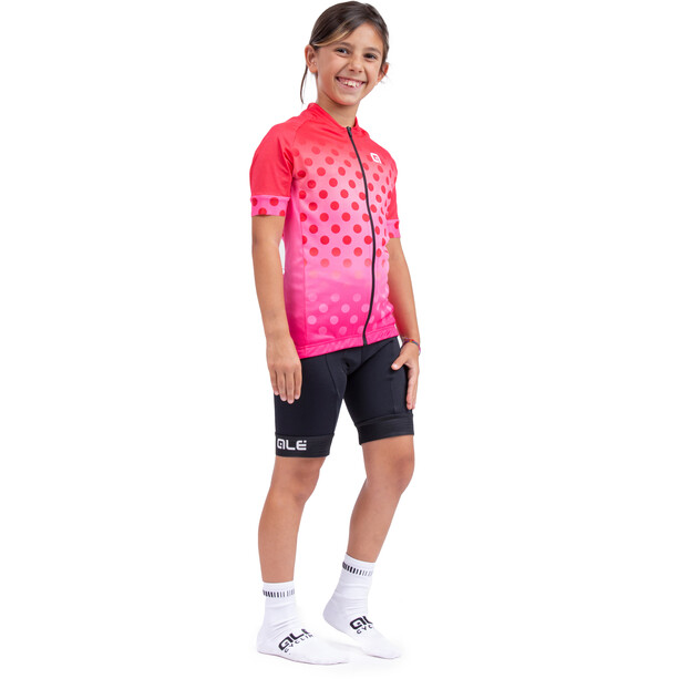Alé Cycling Bubble Kurzarm Trikot Kinder rot/pink