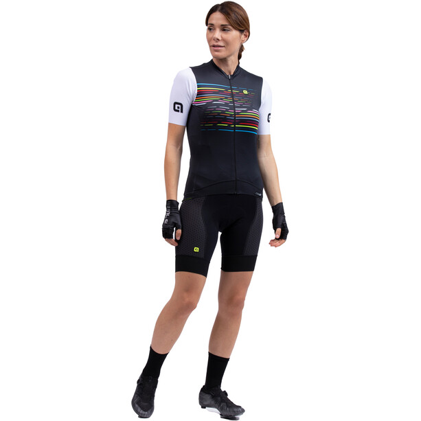 Alé Cycling Logo Jersey met korte mouwen Dames, zwart/bont