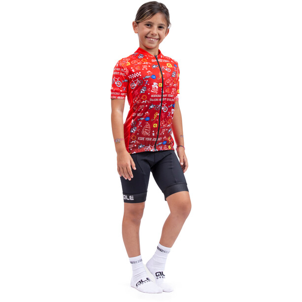 Alé Cycling Vibes SS Jersey Dzieci, czerwony/kolorowy