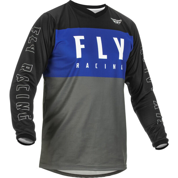 Fly Racing F-16 Jersey LS Hombre, gris/azul