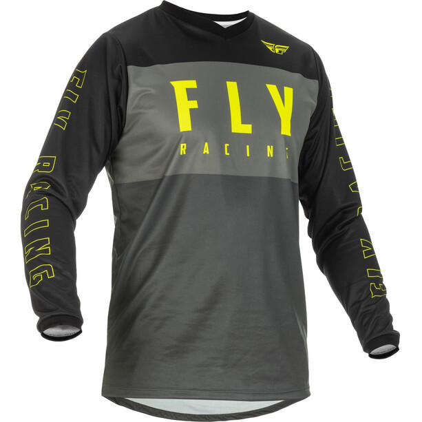 Fly Racing F-16 LS Jersey Youth, gris/jaune