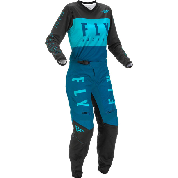 Fly Racing F-16 Pantalones Mujer, azul/negro