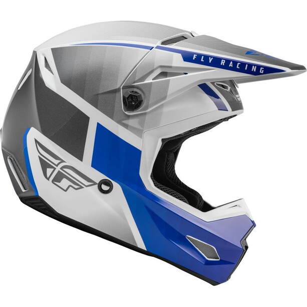 Fly Racing Kinetic Drift Helm, wit/blauw