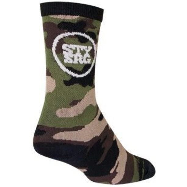SOCK GUY Crew 6" Stay Strong Chaussettes, vert/olive