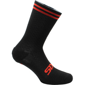 SIXS Merinos Socken schwarz/rot