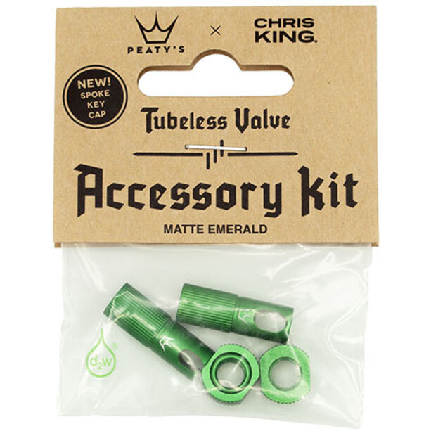 Peaty's X Chris King MK2 Accessoire set voor tubeless ventielen, groen