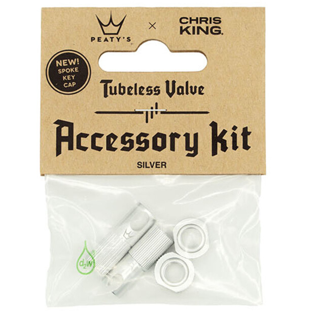 Peaty's X Chris King MK2 Kit accessori per valvole tubeless, argento