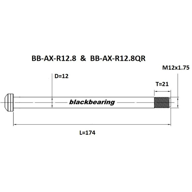 BLACK BEARING Thru-Axle Rear 12x1,75mm