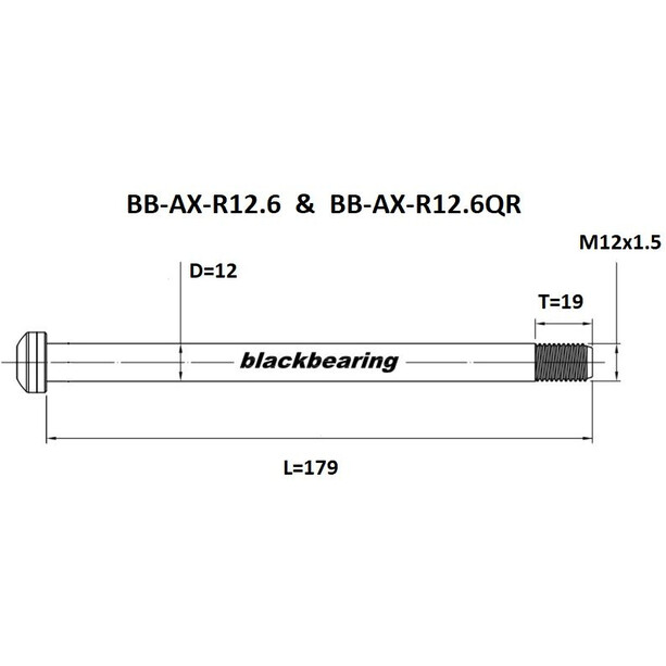 BLACK BEARING Thru-Axle Rear 12x1.5mm
