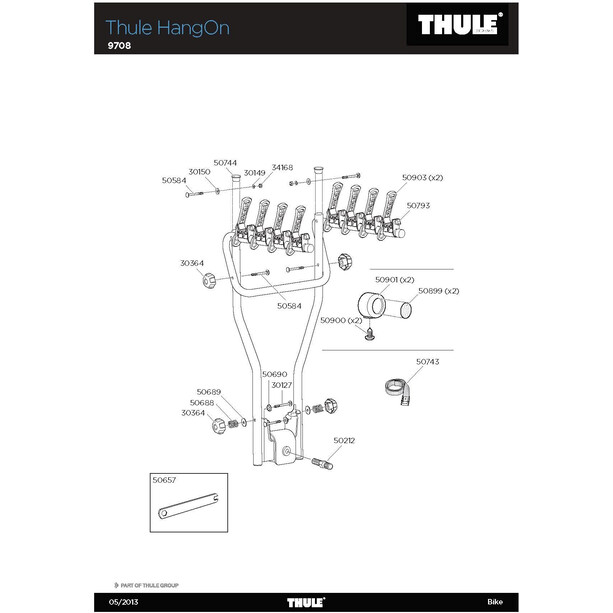 Thule Rahmenklemmhalter für HangOn/ClipOn/Xpress Fahrradträger