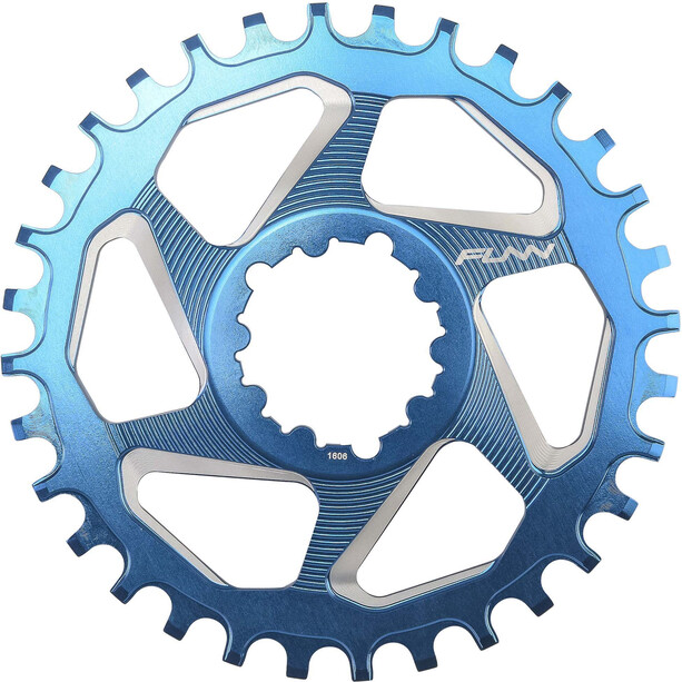 FUNN Solo DX Narrow Wide Chainring 34T 10/11-speed 6mm Offset DM for SRAM blue