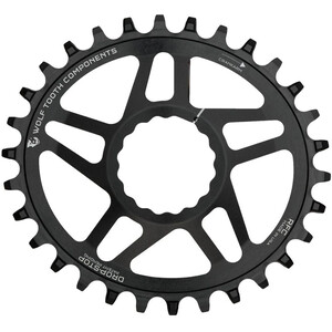 Wolf Tooth Elliptical Corona 30T 9/10/11/12-speed 6mm Offset DM for Race Face Cinch, nero