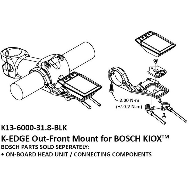 K-EDGE Kedge Soporte Ciclocomputador para Bosch E-Bike, negro
