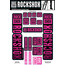 RockShox Boxxer/Domain Aufkleber Set für Doppelbrückengabeln mit Ø35mm Standrohre pink/schwarz