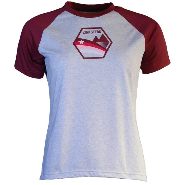 Zimtstern Bowz T-shirt Femme, gris/rouge