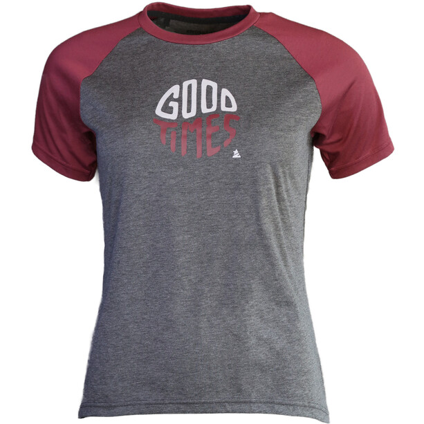Zimtstern Gooz T-shirt Femme, gris/rouge
