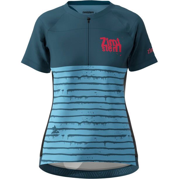 Zimtstern TechZonez T-shirt à manches courtes avec demi-zip Femme, bleu