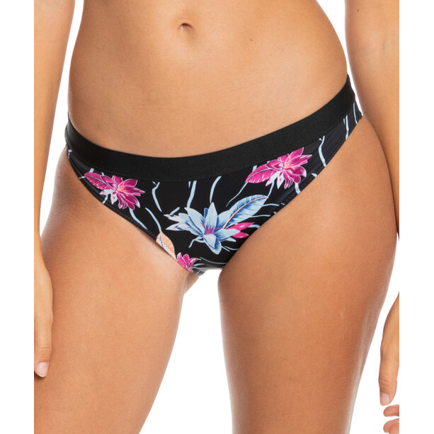 Roxy Active Bas de bikini à ceinture Femme, noir/Multicolore