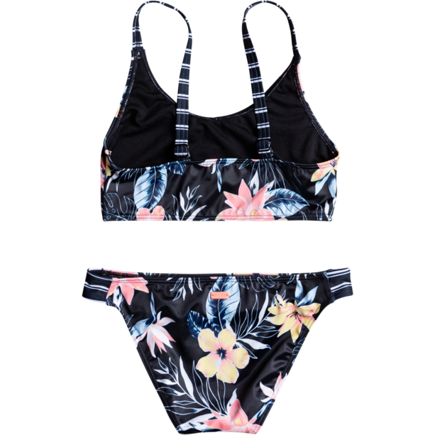 Roxy Flowers Addict Set Crop Top Bikini Ragazza, nero/colorato