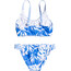 Roxy Flowers Addict Ensemble Bikini Crop Top Fille, bleu/blanc