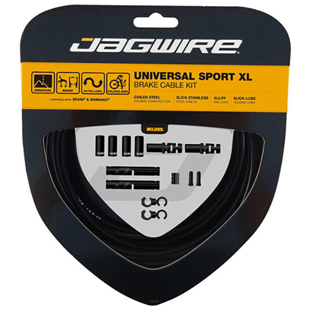 Jagwire Sport XL Kit Câbles de frein universels pour Shimano/SRAM, noir